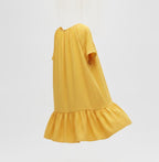 Yellow Ruffle Hem Mini Dress