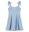 Blue Tie Shoulder Mini Dress