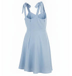 Blue Tie Shoulder Mini Dress