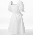 White Eyelet Accent Mini Dress