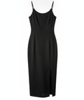 Black Side Slit Midi Dress