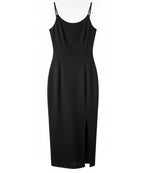 Black Side Slit Midi Dress