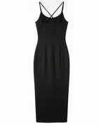 Black Side Slit Midi Dress