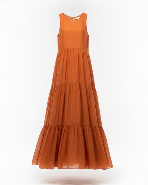 Orange Tiered Tiered Maxi Dress