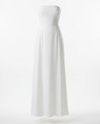 White Strapless Tube Maxi Dress