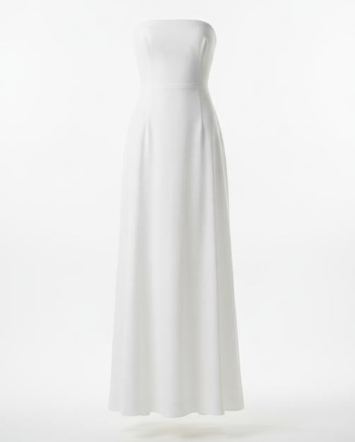 White Strapless Tube Maxi Dress