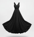 Black V Neck Flowy Maxi Dress