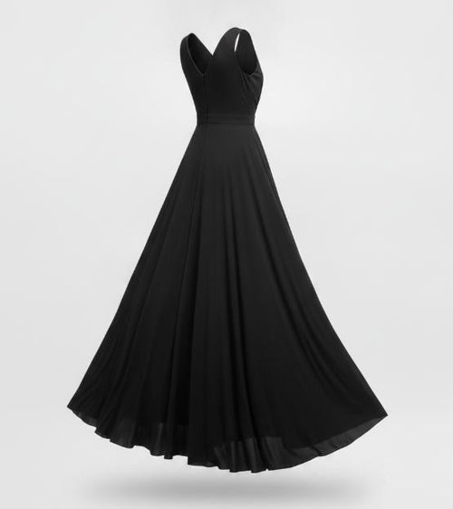 Black V Neck Flowy Maxi Dress