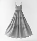Gray Tiered Boho Maxi Dress